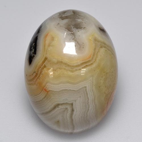 Многоцветный Агат Камень - 17ct Овал Кабошон (ID: 512003)