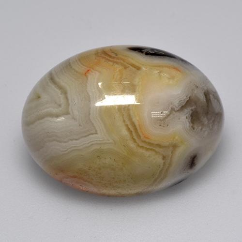 17.02 ct Multicolor Agate Stone, Natural Agate in Oval Cabochon Shape for Sale