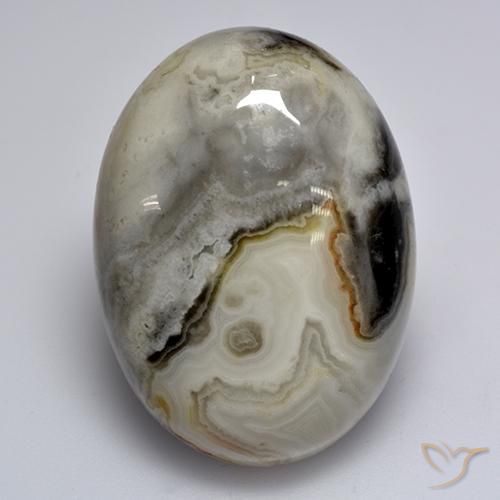 44.34 ct Oval Agate, 30.2 x 22.3 mm From India, Photo A