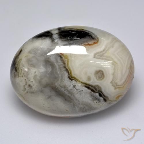 44.34 ct Multicolor Agate Stone, Natural Agate in Oval Cabochon Shape for Sale