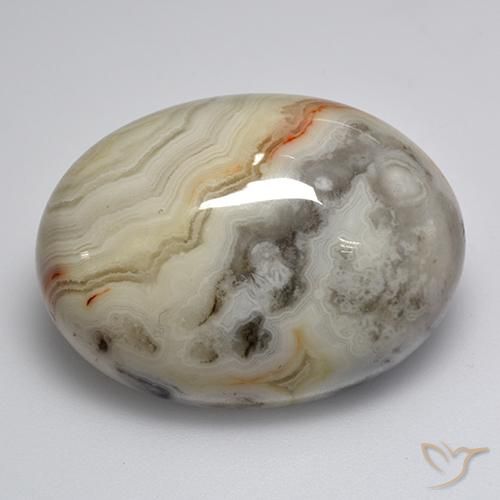 44.87 ct Multicolor Agate Stone, Natural Agate in Oval Cabochon Shape for Sale