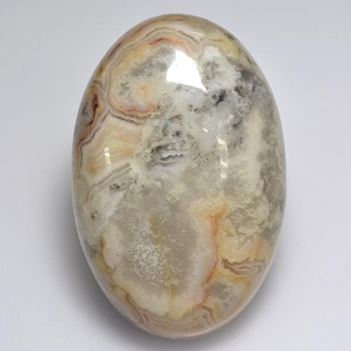 60.20 ct Multicolor Agate Gemstone, Agate Gem in Oval Cabochon Shape for Sale.