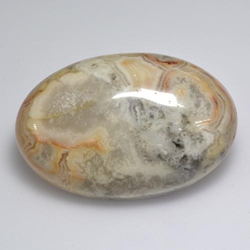 60.20 ct Multicolor Agate Stone, Natural Agate in Oval Cabochon Shape for Sale