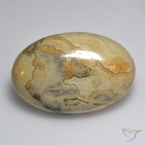 57.20 ct Multicolor Agate Stone, Natural Agate in Oval Cabochon Shape for Sale