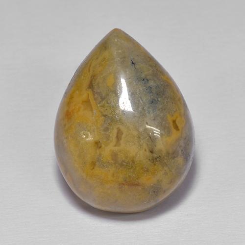 8.66 ct Multicolor Agate Gemstone, Agate Gem in Pear Cabochon Shape for Sale.