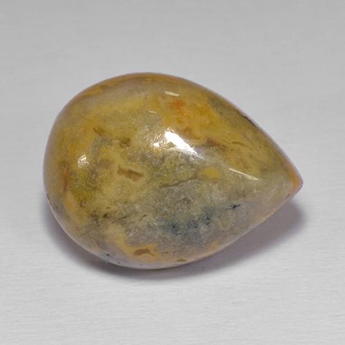 8.66 ct Multicolor Agate Stone, Natural Agate in Pear Cabochon Shape for Sale