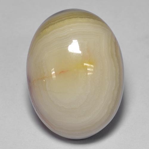 20 x 14.8mm Oval Multicolor Agate from India, Weight of 19.56ct, Natural dyed Gemstone in Opaque Clarity, 1pc Oval Cabochon Agate - Color: Multicolor, Mohs Hardness of 6.5 - 7 suitable for daily wear jewelry, Photo A