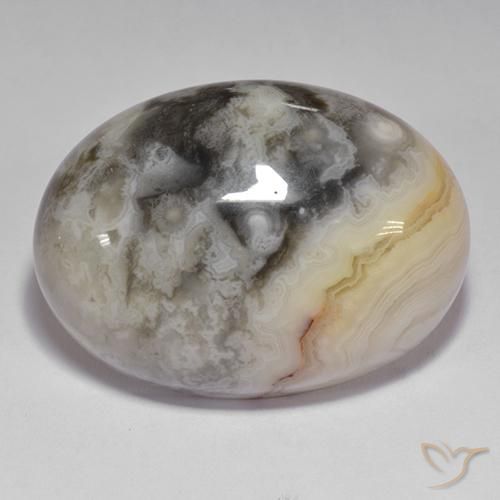 45.27 ct Multicolor Agate Stone, Natural Agate in Oval Cabochon Shape for Sale