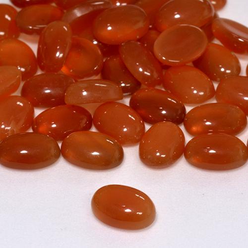 0.63 ct Red Agate Stone, Natural Agate in Oval Cabochon Shape for Sale