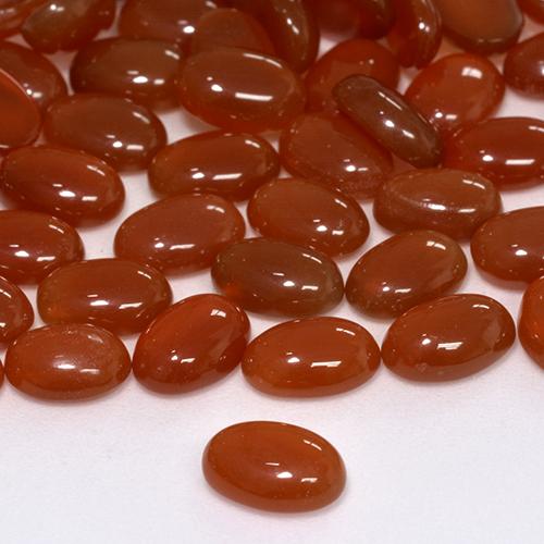 0.65 ct Red Agate Stone, Natural Agate in Oval Cabochon Shape for Sale