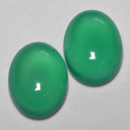 2.58 ctw Green Agate Stones, Natural Agate in Oval Cabochon Shape for Sale