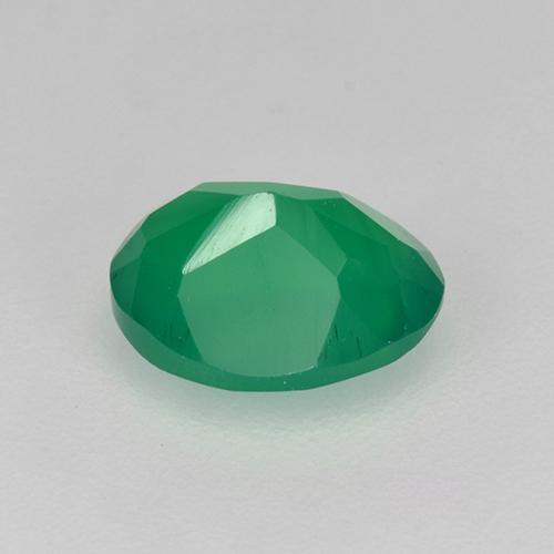 Agate Gemstone in 7.3 x 5.5 mm Size for Sale, Agate Stone in Warm Green Color