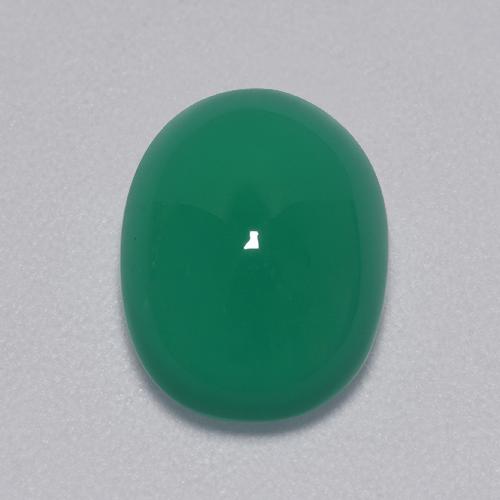 Medium Green Агат Камень - 3.4ct Овал Кабошон (ID: 517518)