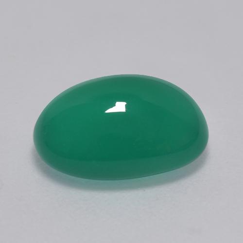 Agate Gemstone in 11.2 x 8.4 mm Size for Sale, Agate Stone in Medium Green Color