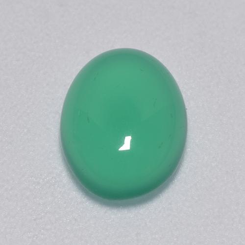 1.58 ct Green Agate Gemstone, Agate Gem in Oval Cabochon Shape for Sale.