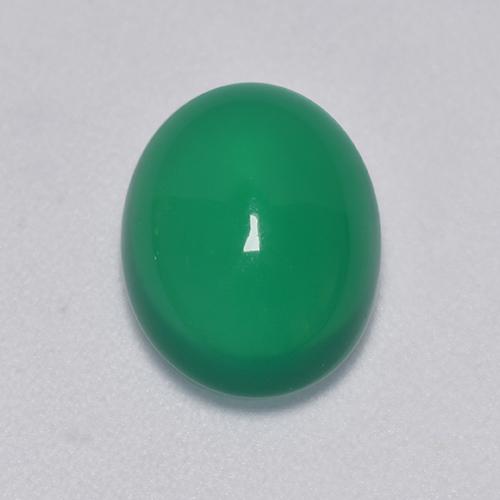Verde cálido Ágata Gema - 2.8ct Cabujón Óvalo (ID: 517520)