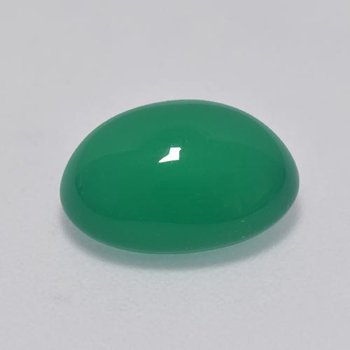 Agate Gemstone in 10.5 x 8 mm Size for Sale, Agate Stone in Warm Green Color