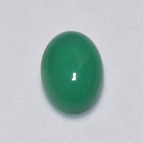 Medium Green Агат Камень - 1.5ct Овал Кабошон (ID: 517522)
