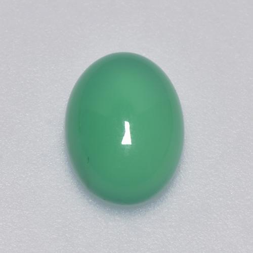 Jade Green Achat Edelstein - 1.3ct Oval Cabochon (ID: 517526)