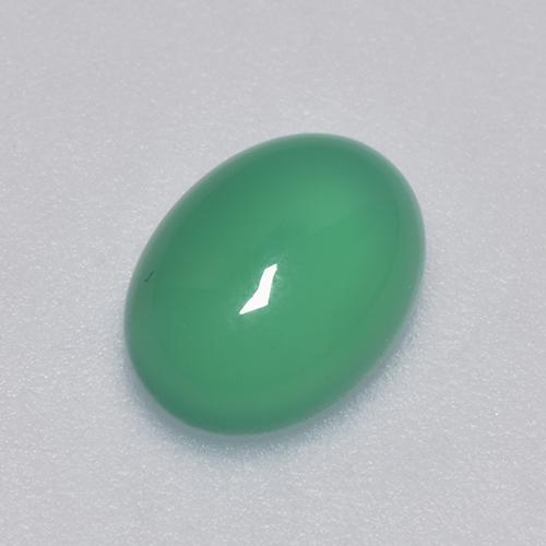 1.30 ct Green Agate Stone, Natural Agate in Oval Cabochon Shape for Sale