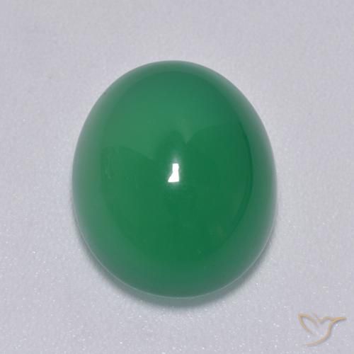 8.01ct Natural Medium Green Agate, Oval, Translucent