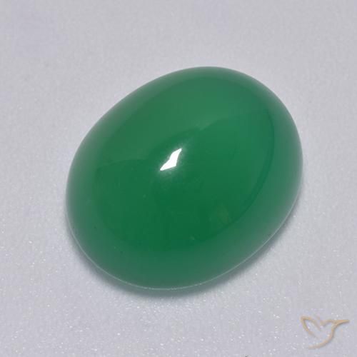 8.01 ct Green Agate Stone, Natural Agate in Oval Cabochon Shape for Sale