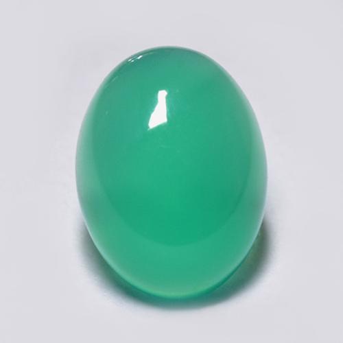 Светло-зеленый Агат Камень - 1.6ct Овал Кабошон (ID: 517996)