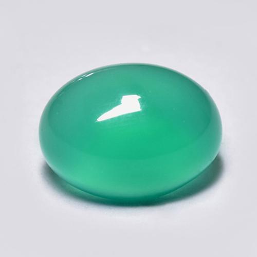 1.55 ct Green Agate Stone, Natural Agate in Oval Cabochon Shape for Sale