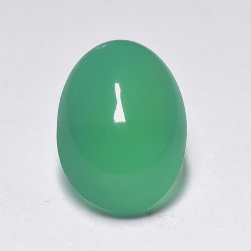 Shamrock Green Agate Gem - 1.5ct Oval Cabochon (ID: 517999)