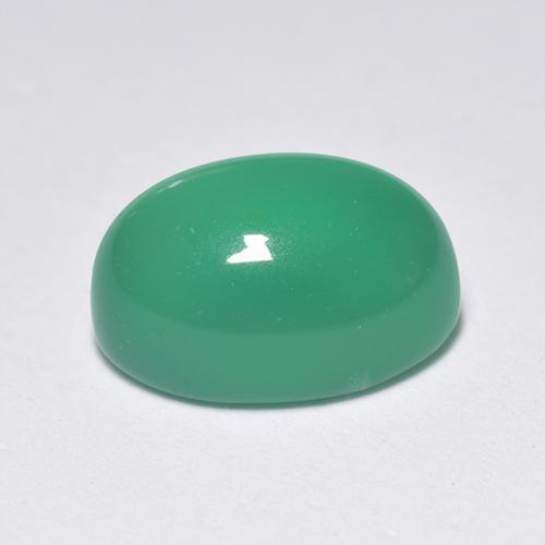 1.51 ct Green Agate Stone, Natural Agate in Oval Cabochon Shape for Sale