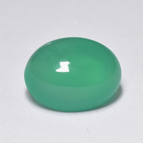 1.42 ct Green Agate Stone, Natural Agate in Oval Cabochon Shape for Sale
