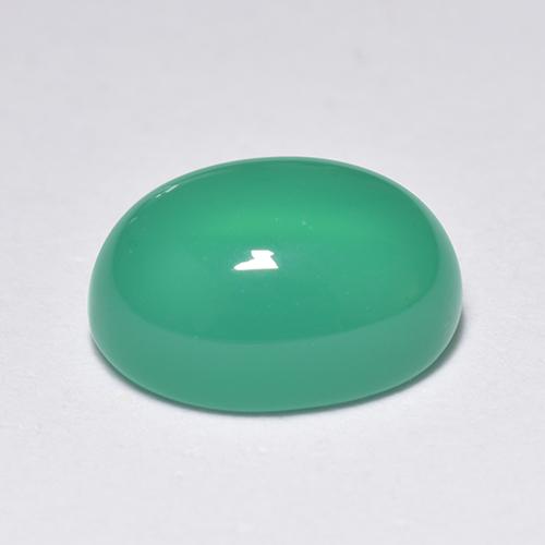 Agate Gemstone in 8 x 6 mm (calibrated) Size for Sale, Agate Stone in Medium Green Color