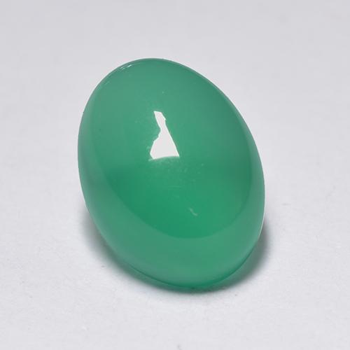Light Green Agate Gem - 1.5ct Oval Cabochon (ID: 518002)