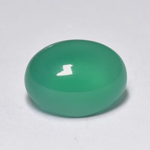 1.48 ct Green Agate Stone, Natural Agate in Oval Cabochon Shape for Sale