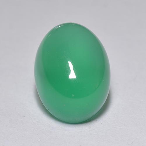 Intense Mint Green Achat Edelstein - 1.7ct Oval Cabochon (ID: 518004)