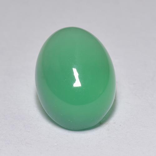 Medium Green Агат Камень - 1.5ct Овал Кабошон (ID: 518006)