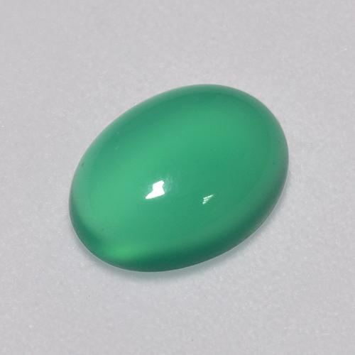 Verde helecho Ágata Gema - 1.3ct Cabujón Óvalo (ID: 518179)
