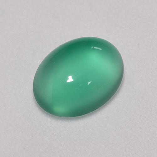 1.43 ct Green Agate Gemstone, Agate Gem in Oval Cabochon Shape for Sale.