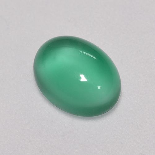 1.43 ct Green Agate Stone, Natural Agate in Oval Cabochon Shape for Sale