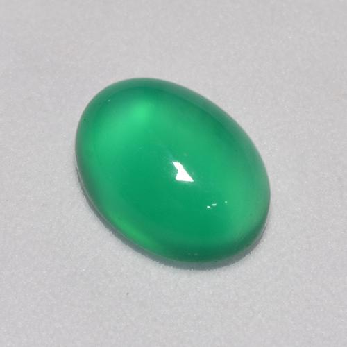 1.23 ct Green Agate Gemstone, Agate Gem in Oval Cabochon Shape for Sale.