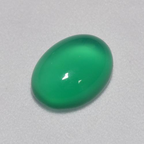 1.23 ct Green Agate Stone, Natural Agate in Oval Cabochon Shape for Sale