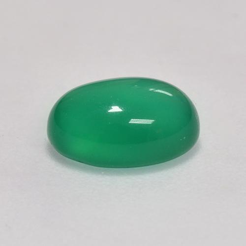 Agate Gemstone in 8 x 6 mm (calibrated) Size for Sale, Agate Stone in Light Basil Green Color