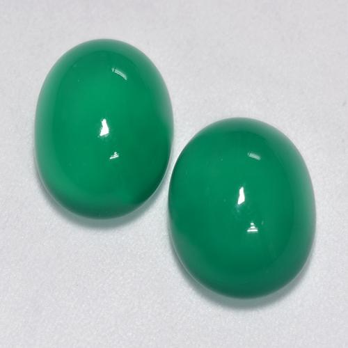 Warm Green Agate Gem - 3.5ct Oval Cabochon (ID: 518184)