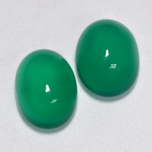 6.97 ctw Green Agate Stones, Natural Agate in Oval Cabochon Shape for Sale