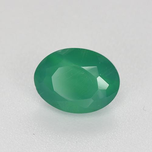 Warm Green Agate Gem - 0.9ct Oval Facet (ID: 518892)