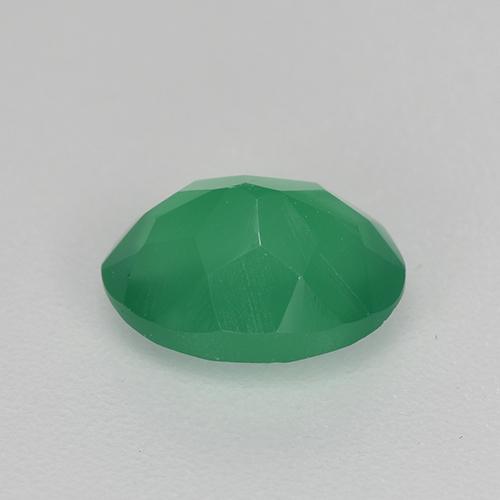 Agate Gemstone in 7.7 x 5.7 mm Size for Sale, Agate Stone in Shamrock Green Color