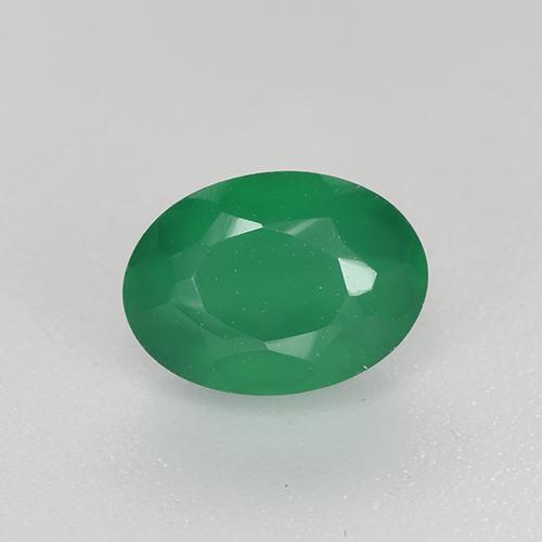 Verde medio Ágata Gema - 1.1ct Forma ovalada (ID: 518901)