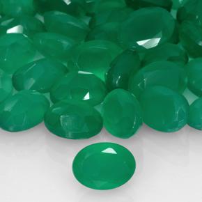 6.23 ctw Green Agate Gemstones, Agate Gems in Oval Facet Shape for Sale.