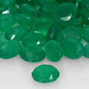 Agate Gemstones in 8 x 6 mm (calibrated) Size for Sale, Agate Stones in Green Color