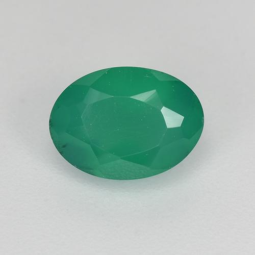 Голубовато-зеленый Агат Камень - 1ct Фасетный Овал (ID: 520098)
